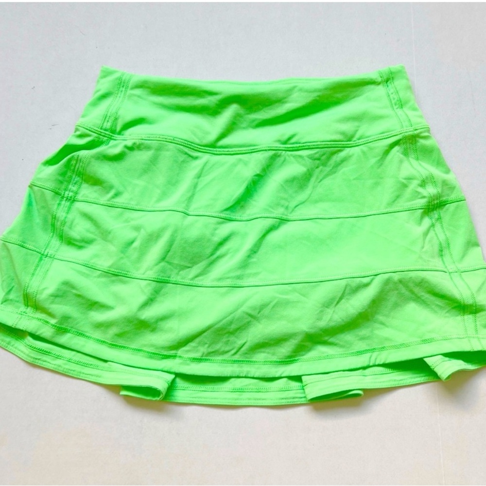 Lululemon Pace Rival Mid Rise Skirt Skort Neon Green Pistachio Tennis Golf
